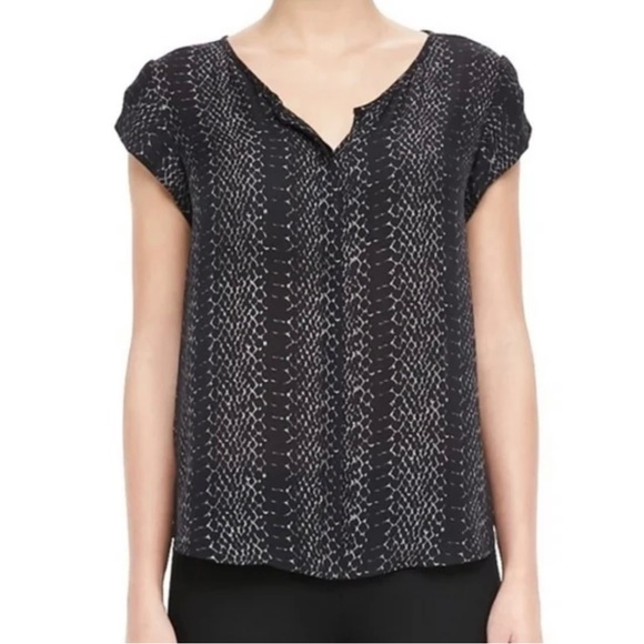 JOIE | Silk Black Snakeskin Print Top Shirt Size XS EUC Worn once! - Picture 1 of 8